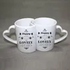 Heat transfer printing couple lovers white cup ceramic coffee mugs