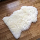 Eco-friendly washable sheepskin wool rug pure white carpet