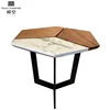 Modern wood coffee table set furniture marble table top metal leg for office living room table wood