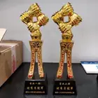 Crystal New Trophy Resin New Design Crystal Trophy Award Custom Trophy Medal Gold Color Metal Effect
