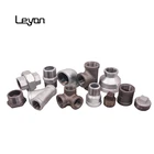 galvanized malleable iron pipe fitting gi nipple 330 union elbow cross tee NPT BSPT threaded black pipe fittings