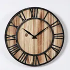 China Luxury Home Decor Circular Retro 3D Wooden Wall Clock