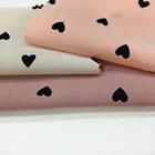 100% polyester Hearts pattern printed chiffon fabric for garments