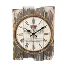 Customized Retro Silent Antique Wooden 24 Hour Wall Clock