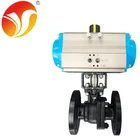 dn50 pn25 spring loaded ball valve with pneumatic actuator