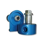 custom cnc machined aluminum oil gear transfer filter vacuum pump adapter with blue anodized