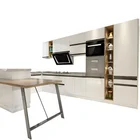 High Gloss Lacquer I shape modular small kitchen unit cabinet designs