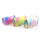 lattice chain candy color jelly bag women purses handbags