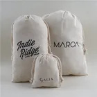 Silk Screen Promotional 2020 Trend New Product White Cotton Drawstring Shopping Bag