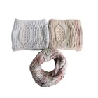 Fashion autumn and winter knitted grey ladies sweater neck scarf