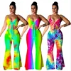 2019 hot sell 3colors fashion women clothing v neck shinny rainbow Outfits overall mujer romper jumpsuits