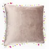 multi color Morandi velvet macrame throw pillow cover luxury solid cushion cover tassel home decoration