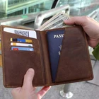 New Wallet Fashion New Arrival Travel Crazy Horse Leather Passport Holder Travel Wallet