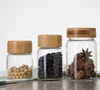 High Borosilicate Storage Clear Glass Jar with Wooden Top Honey Jar