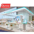 Modern design wooden nail kiosk design for shopping mall