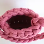 Handmade woven cotton rope tote straw beach bag