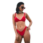 Hot Selling Cerise Thong Bikini Sexy Women Bikini Triangle Bikini Top Swimwear Beachwear