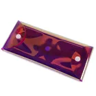 Cheap promotional iridescent laser plastic PVC pencil case pouch bag with snap stationery for school student