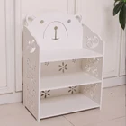 Toy Storage Corner Bookshelf Multi-Layer White Storage Rack Bedside Table