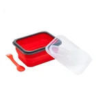 New design small size silicone lunch box collapsible