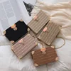 2019 New Styles Spring Summer korean Fashion Girl simple design Crossbody pure color shoulder bag and box bag with straw