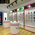 Practical mobile phone display toughened glasslow cabinet phone case display rack design for mobile shop