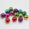20mm Acrylic CCB Beads UV Gold Purple Green Plated Round Loose Spacer Beads For DIY Jewelry Making Accessories