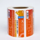 Custom printing logo design waterproof self adhesive stickers for vitamin C effervescent tablet