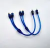 2pcs 12" Audio Cable "Y" Adapter Splitter 2 Female to 1 Male Plug Blue RCA Cable