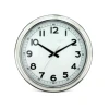 44cm round plastic quartz big silver wall clock with custom logo for UK market