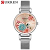 CURREN 9053 S Watches Stainless Steel Women Watch Beautiful Flower Design Wrist Watch for Women Summer Ladies Watch Quartz Clock