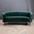 Living Room Furniture Dark Wholesale Accent Wooden Feet Dark Green Velvet Sofa from Guandong Furniture