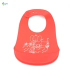 Waterproof Easily Clean Feeding Custom Soft Food Grade Silicone Baby Bib