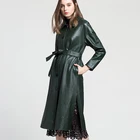 New 2019 Overcoat women's Trench Coat Belt Outerwear Long Motor Bike jacket