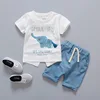cute infant boy clothes with elephant print T-shirt with short sleeves sunny casual shorts