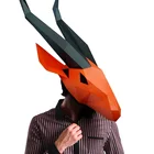 3D Goat Animal Costume Cosplay DIY Paper Craft Model Mask Christmas Halloween Prom Party Gift