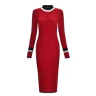 Women's Casual Fitted Long Sleeve Sweater Mini Dress