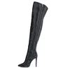 Ladies Fashionable Diamonds Thigh Boots Women Stiletto High Heels Over Knee Boot