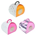 Fancy colorful recycled food packaging paper cake bakery box for cake