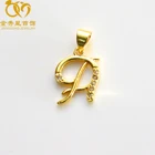 Trending Products Silver Gold Charm Pave Cz Metal Alphabet Initial Letter Pendant