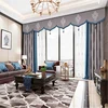 Custom ready made modern european jacquard style blackout window covering curtains for the home center living room with valances