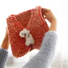 polyester faux fur scarf soft warm winter fancy yarn for knitting and crochet