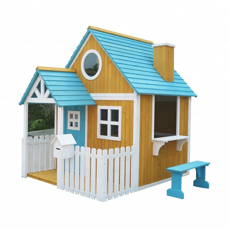 wooden playhouse with porch