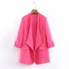 Pink color cardigan blazer for women fashion workwear clothing