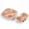 Disposable Biodegradable 4 Pack Carrier Take Away Pulp Paper Tea Drink Coffee Cup Holder Tray