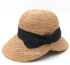 Custom Wholesale Lady Raffia floppy Straw Hat Summer Beach Hats For Women