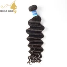 Mona new products natural wave cheap 18 inch light black color 10A top quality virgin Brazilian hair weaving
