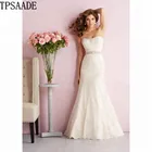 Elegant High Quality Lace Beaded Belt Zipper Mermaid Wedding Dress WF251