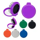 2017 Portable mini folding airbag round travel hair brush compact mirror with comb