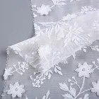 Georgette Fabric Price Hot Sale White Embroidery 3d Floral Soft Pure Chiffon Dresses